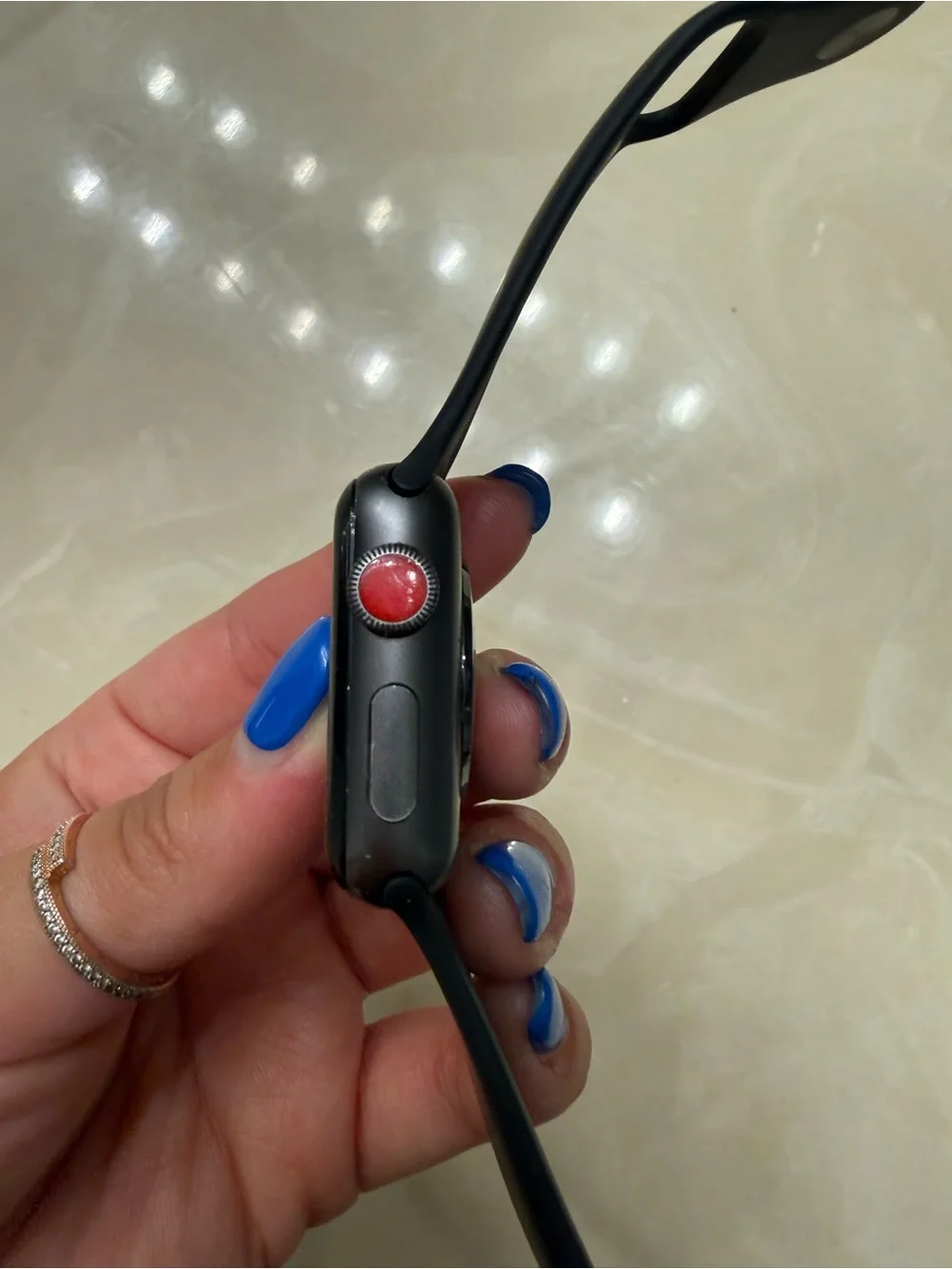 Black Smartwatch with Black Silicone Band